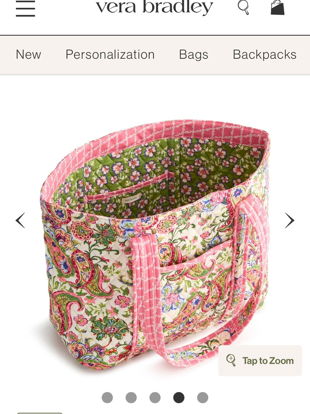 Vera Bradley Hathaway tote in vibrant paisley - Picture 5 of 6